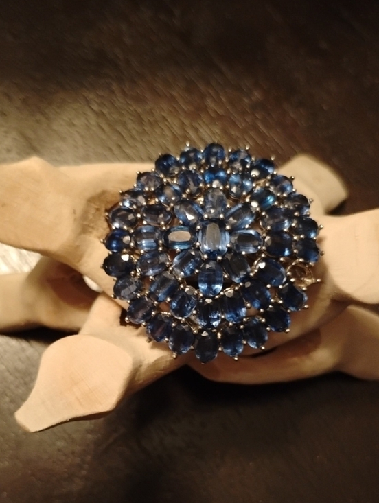 D Joy Jewelry - Massive Kyanite Ring With Missing Stone In 925 Sterling Silver